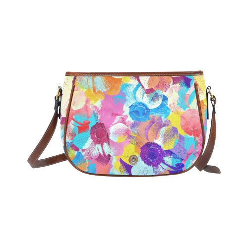 Anemones Flower Saddle Bag/Small (Model 1649) Full Customization