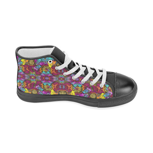 Fantasy rainbow flowers in a environment of calm Men’s Classic High Top Canvas Shoes (Model 017)