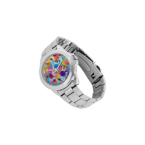 Anemones Flower Unisex Stainless Steel Watch(Model 103)