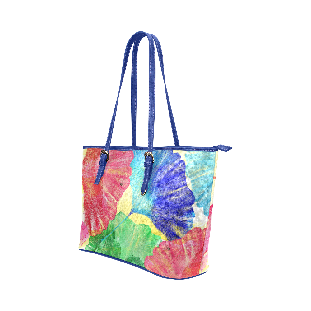 Ginkgo Leaves Leather Tote Bag/Large (Model 1651)