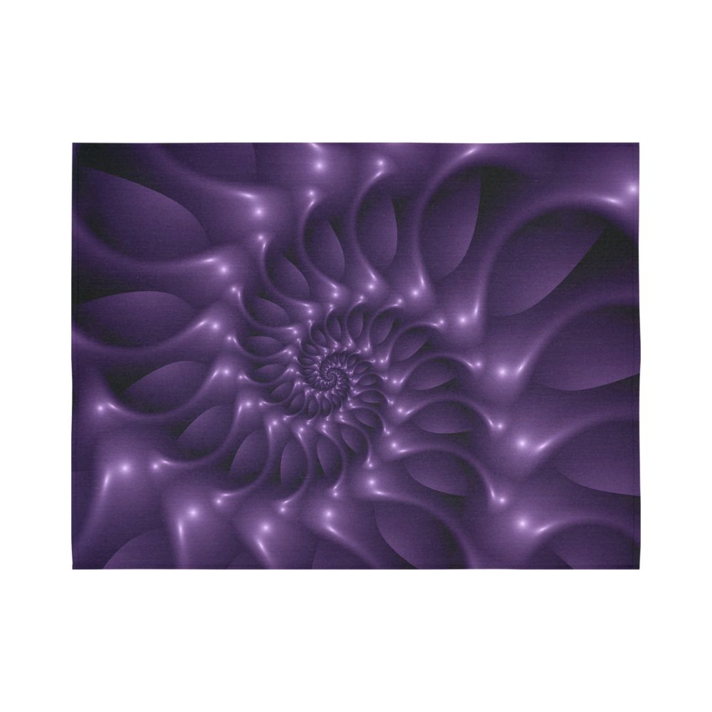 Glossy Purple Spiral Fractal Cotton Linen Wall Tapestry 80"x 60"