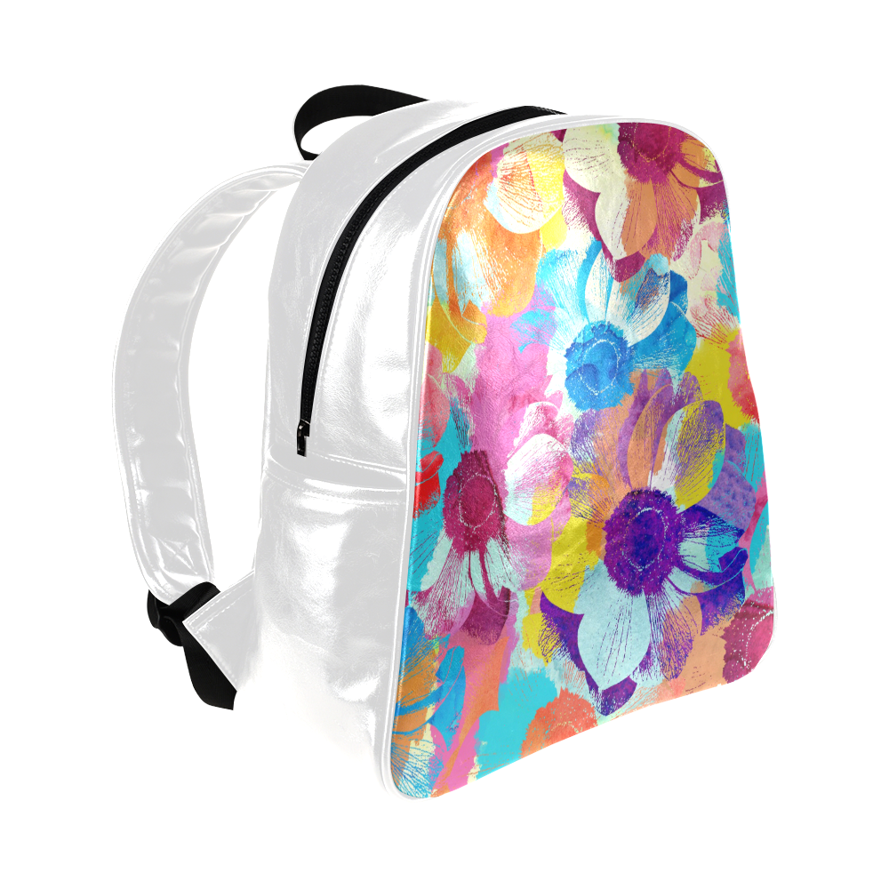 Anemones Flower Multi-Pockets Backpack (Model 1636)