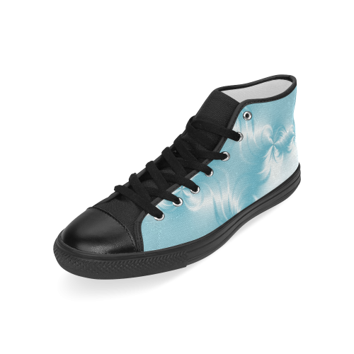 Twisted Blue Pearl Men’s Classic High Top Canvas Shoes (Model 017)