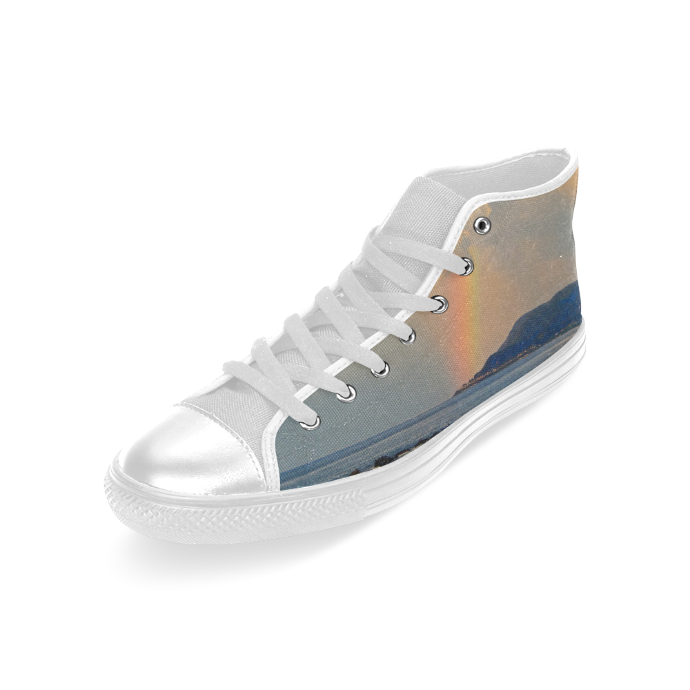 Rainbow Walk Men’s Classic High Top Canvas Shoes (Model 017)