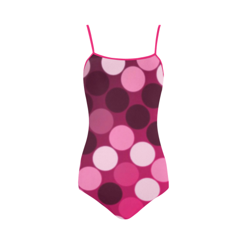 Pink Spots Strap Swimsuit ( Model S05)