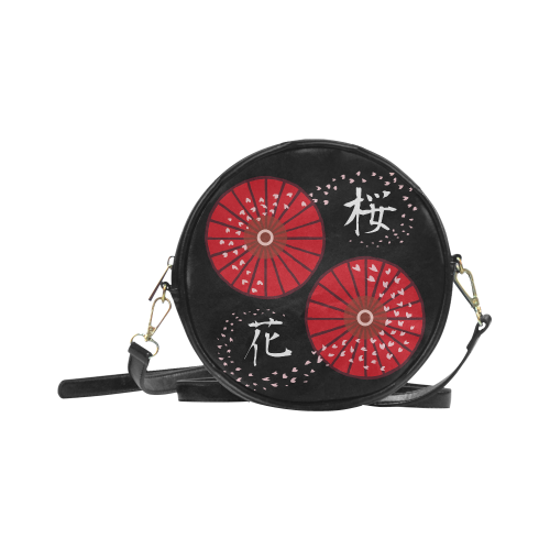 Japanese Umbrella "Cherry Blossoms" Round Sling Bag (Model 1647)