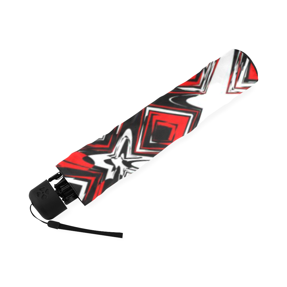black red and white square abstract Foldable Umbrella (Model U01)