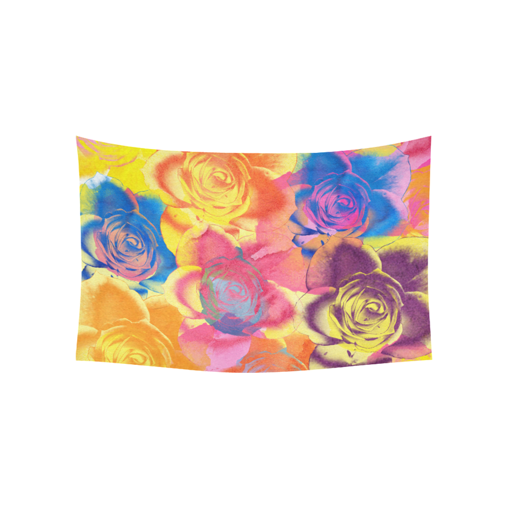 Roses Cotton Linen Wall Tapestry 60"x 40"