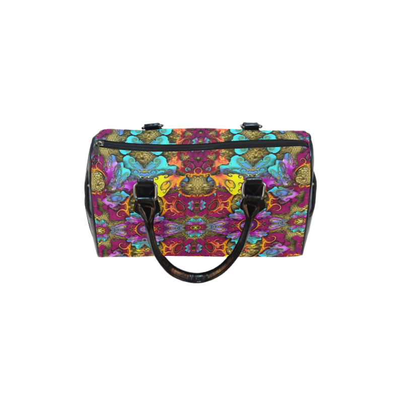 Fantasy rainbow flowers in a environment of calm Boston Handbag (Model 1621)