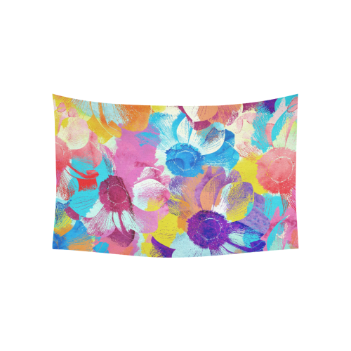 Anemones Flower Cotton Linen Wall Tapestry 60"x 40"