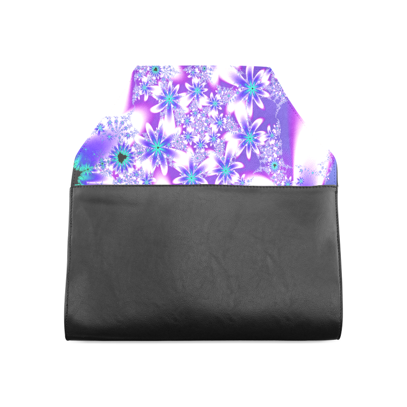 Purple Fractal Flowers Clutch Bag Clutch Bag (Model 1630)