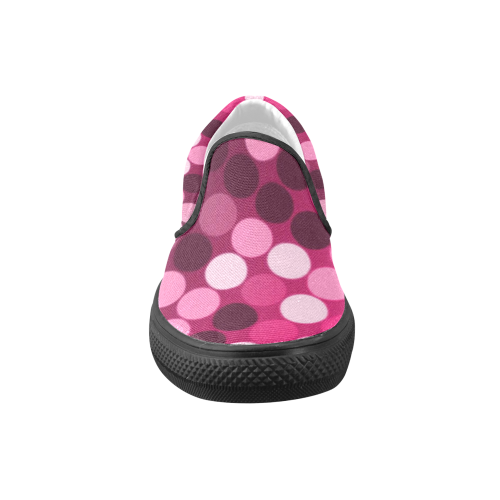 Pink Spots Women's Unusual Slip-on Canvas Shoes (Model 019)