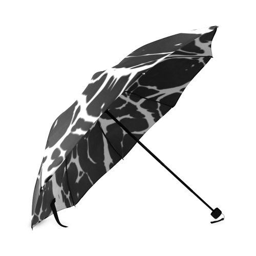 black with white lines abstract Foldable Umbrella (Model U01)