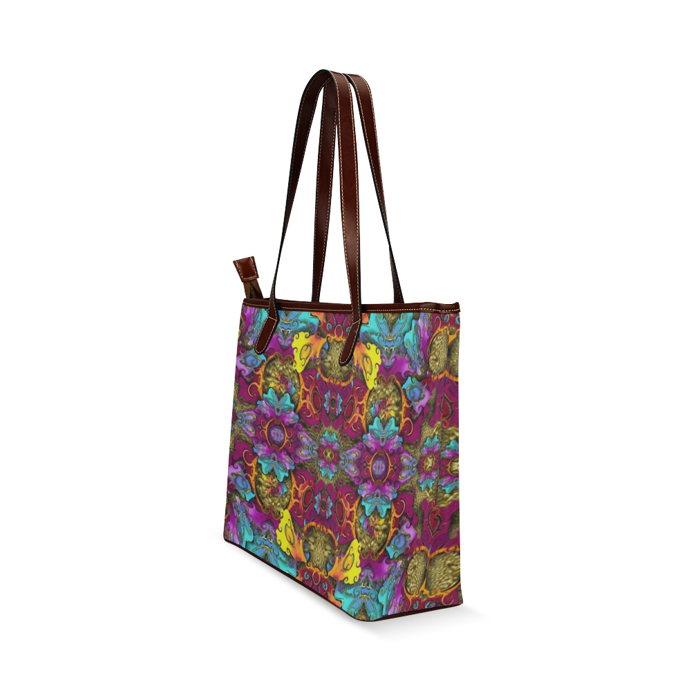 Fantasy rainbow flowers in a environment of calm Shoulder Tote Bag (Model 1646)