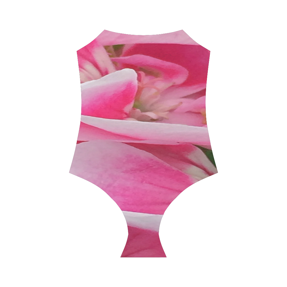 Pretty Pink Flora Strap Swimsuit ( Model S05)