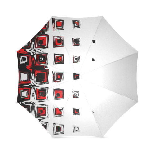 black red and white square abstract Foldable Umbrella (Model U01)