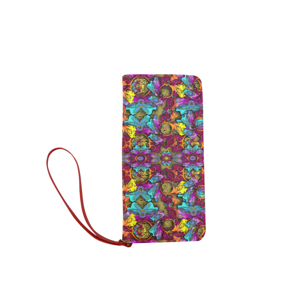 Fantasy rainbow flowers in a environment of calm Women's Clutch Wallet (Model 1637)