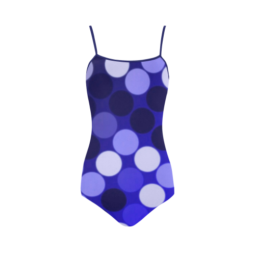 Blue Spots Strap Swimsuit ( Model S05)