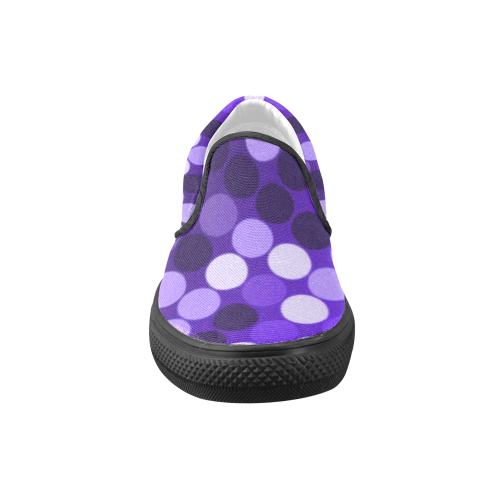 Purple Spots Women's Unusual Slip-on Canvas Shoes (Model 019)