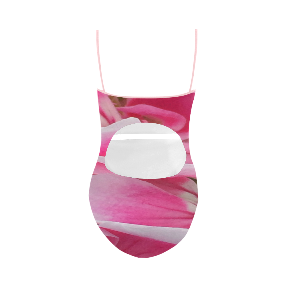 Pretty Pink Flora Strap Swimsuit ( Model S05)