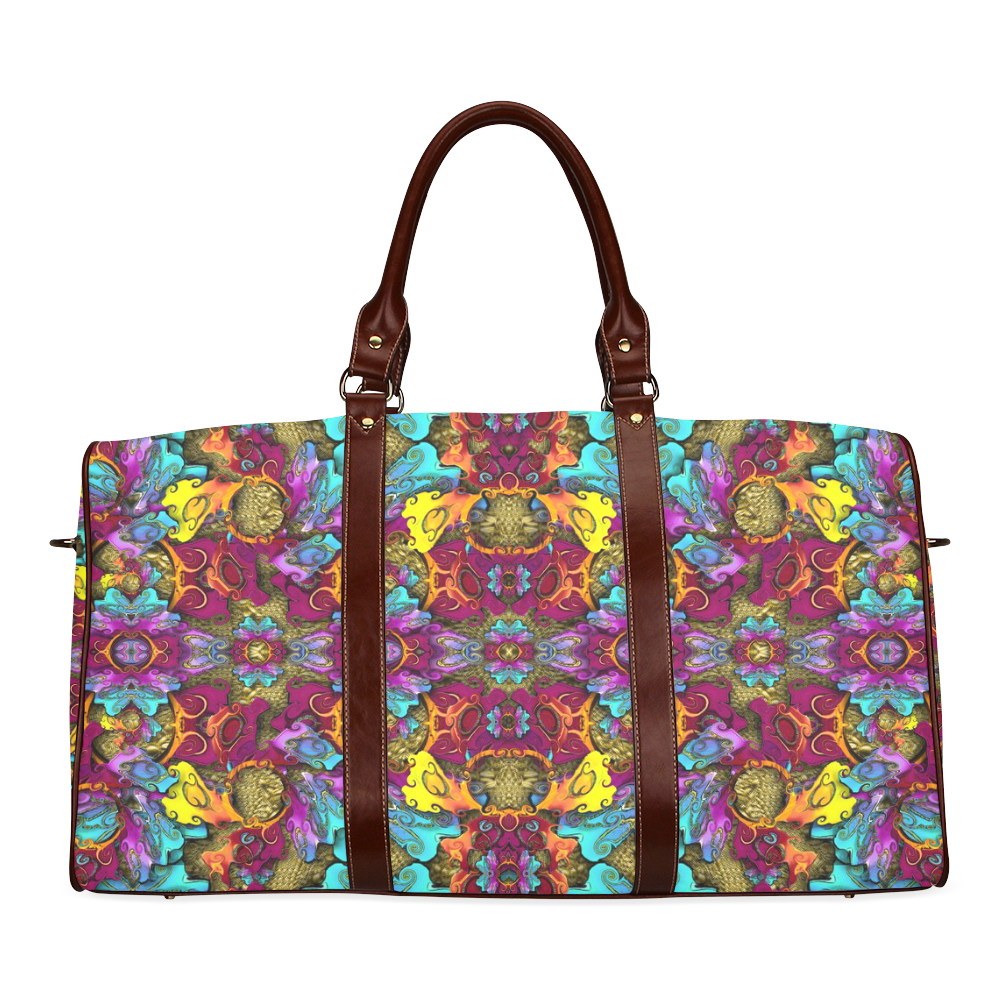 Fantasy rainbow flowers in a environment of calm Waterproof Travel Bag/Small (Model 1639)