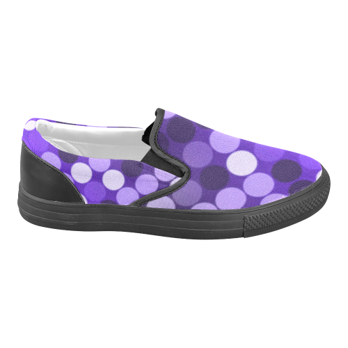 Purple Spots Women's Unusual Slip-on Canvas Shoes (Model 019)