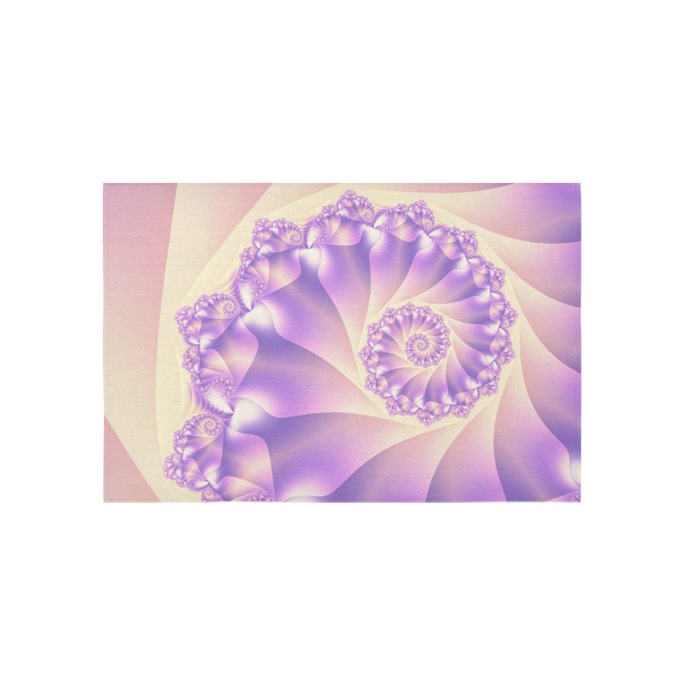 Pastel Yellow and Purple Spiral Fractal Cotton Linen Wall Tapestry 60"x 40"