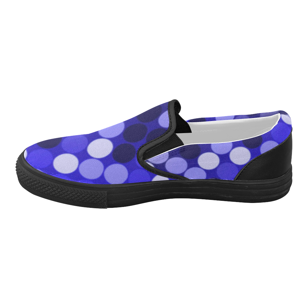 Blue Spots Women's Slip-on Canvas Shoes (Model 019)