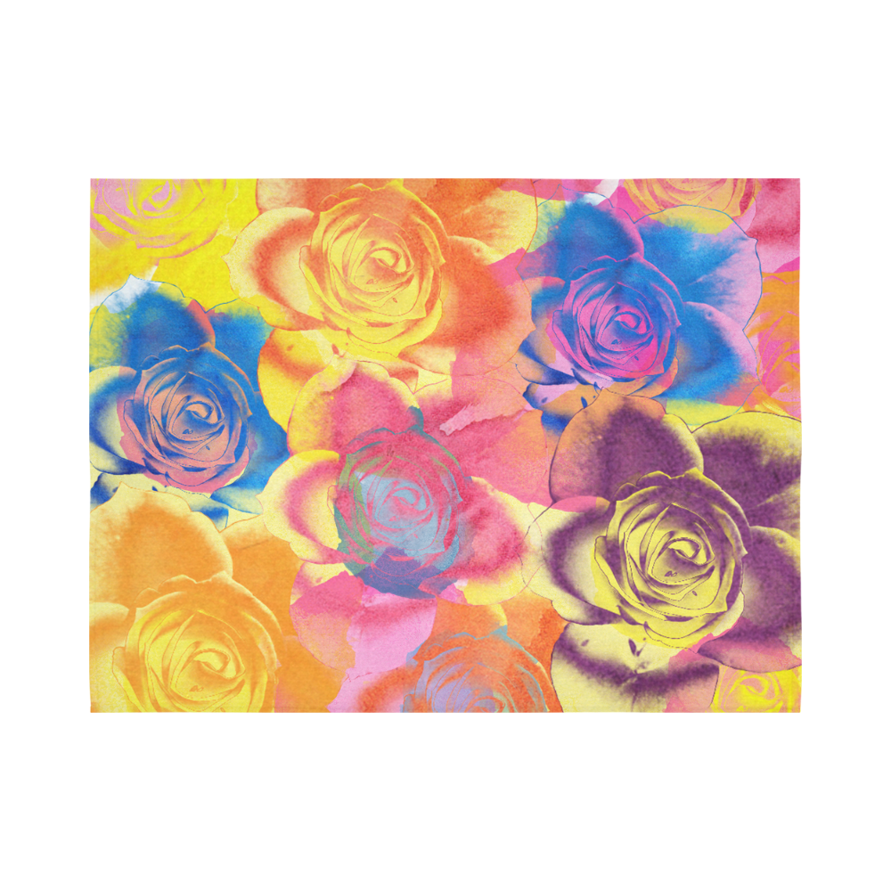 Roses Cotton Linen Wall Tapestry 80"x 60"