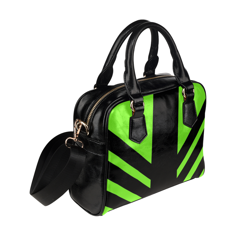 Chevron Green Shoulder Handbag (Model 1634)