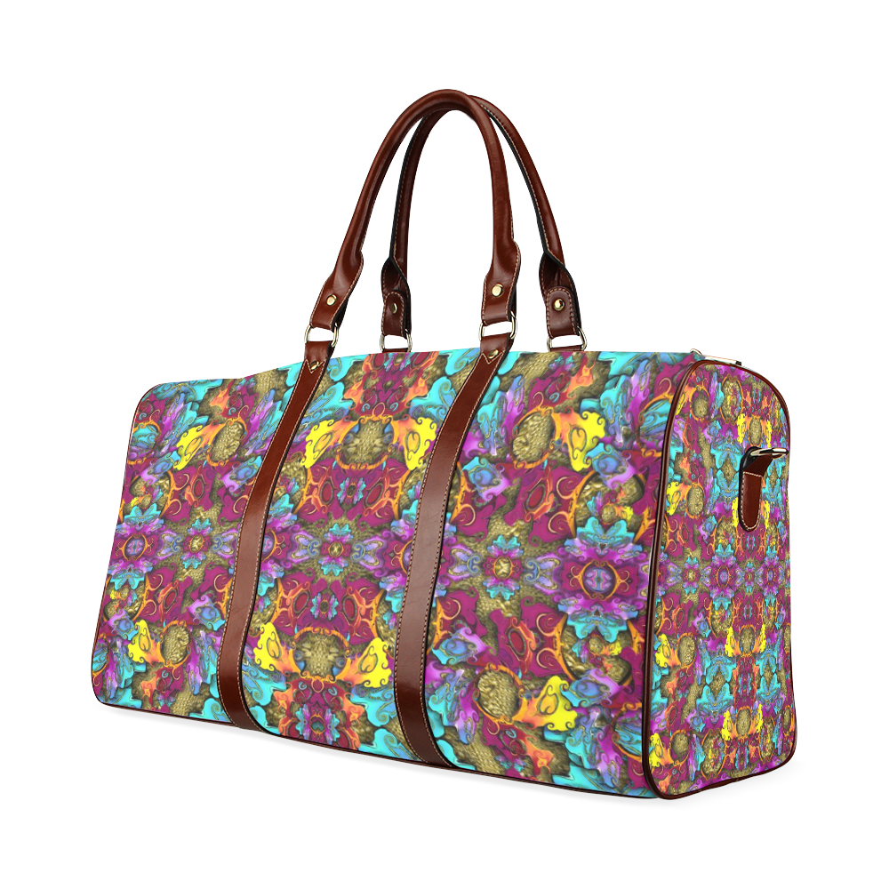 Fantasy rainbow flowers in a environment of calm Waterproof Travel Bag/Small (Model 1639)