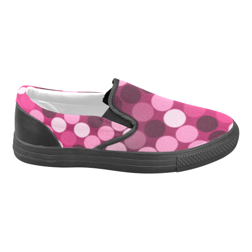 Pink Spots Women's Unusual Slip-on Canvas Shoes (Model 019)