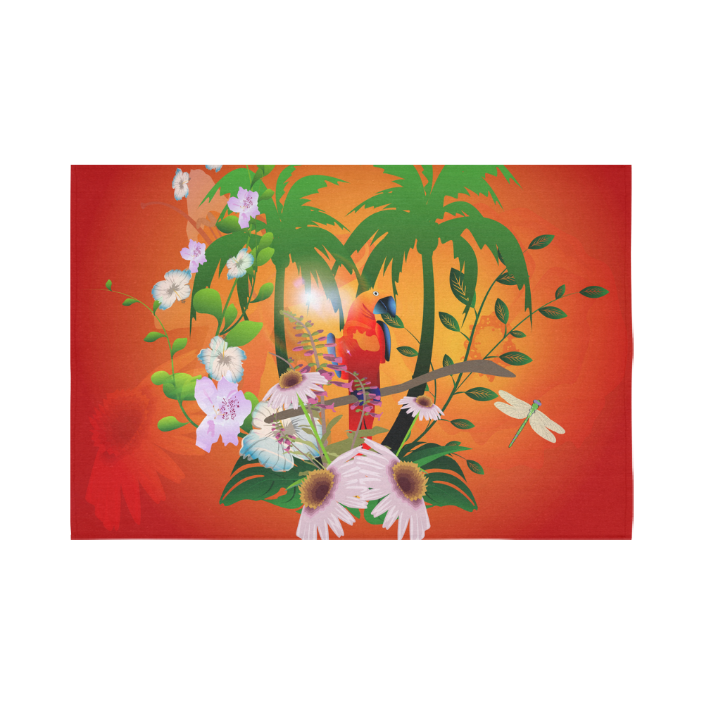 Tropical design Cotton Linen Wall Tapestry 90"x 60"