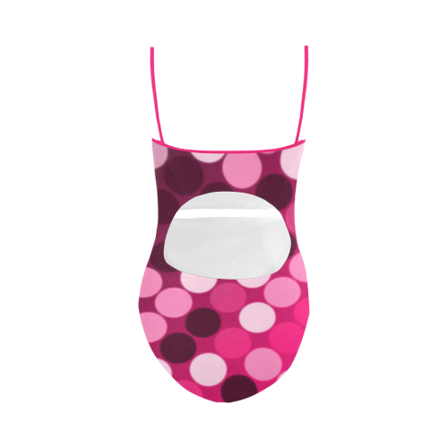 Pink Spots Strap Swimsuit ( Model S05)