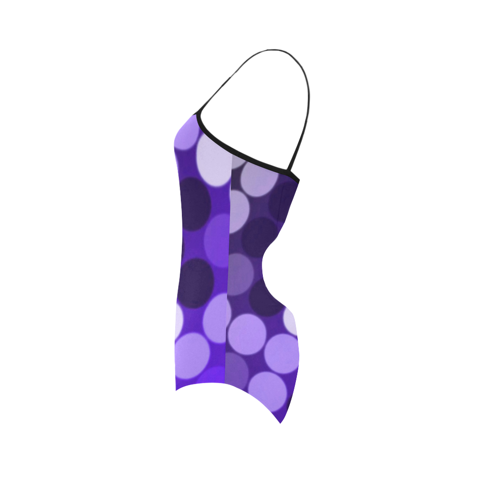 Purple Spots Strap Swimsuit ( Model S05)
