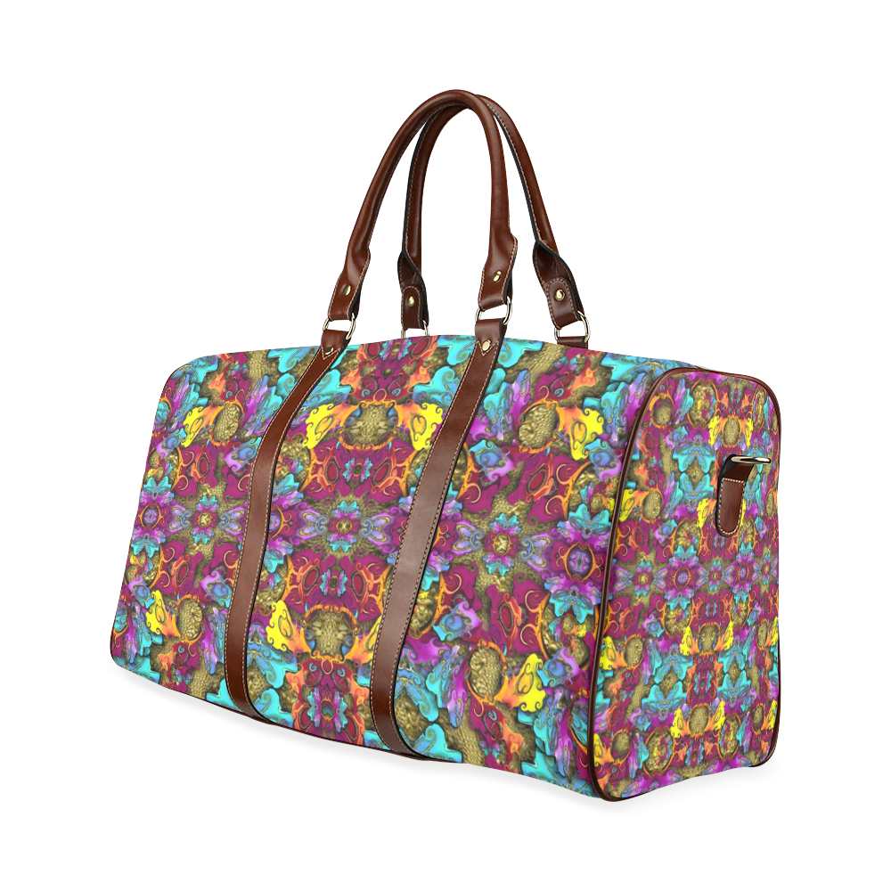 Fantasy rainbow flowers in a environment of calm Waterproof Travel Bag/Small (Model 1639)