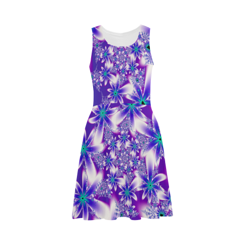 Purple Fractal Flower Sundress Atalanta Sundress (Model D04)