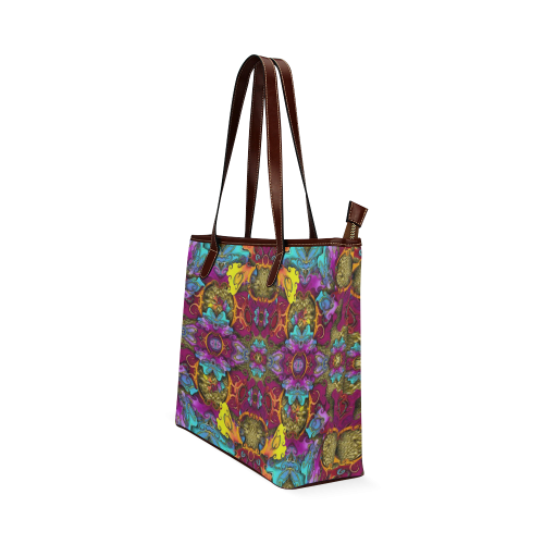 Fantasy rainbow flowers in a environment of calm Shoulder Tote Bag (Model 1646)