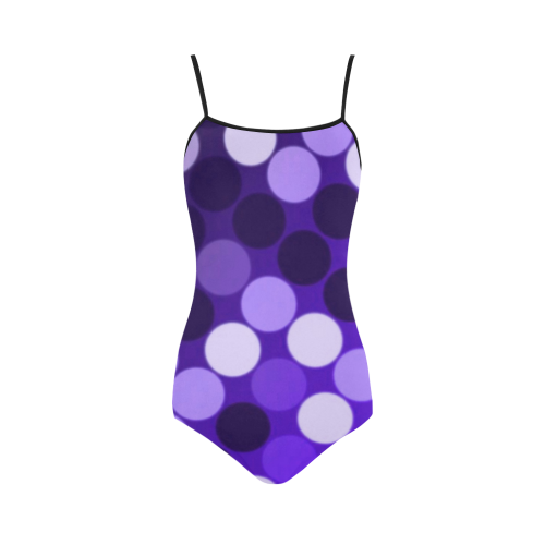 Purple Spots Strap Swimsuit ( Model S05)