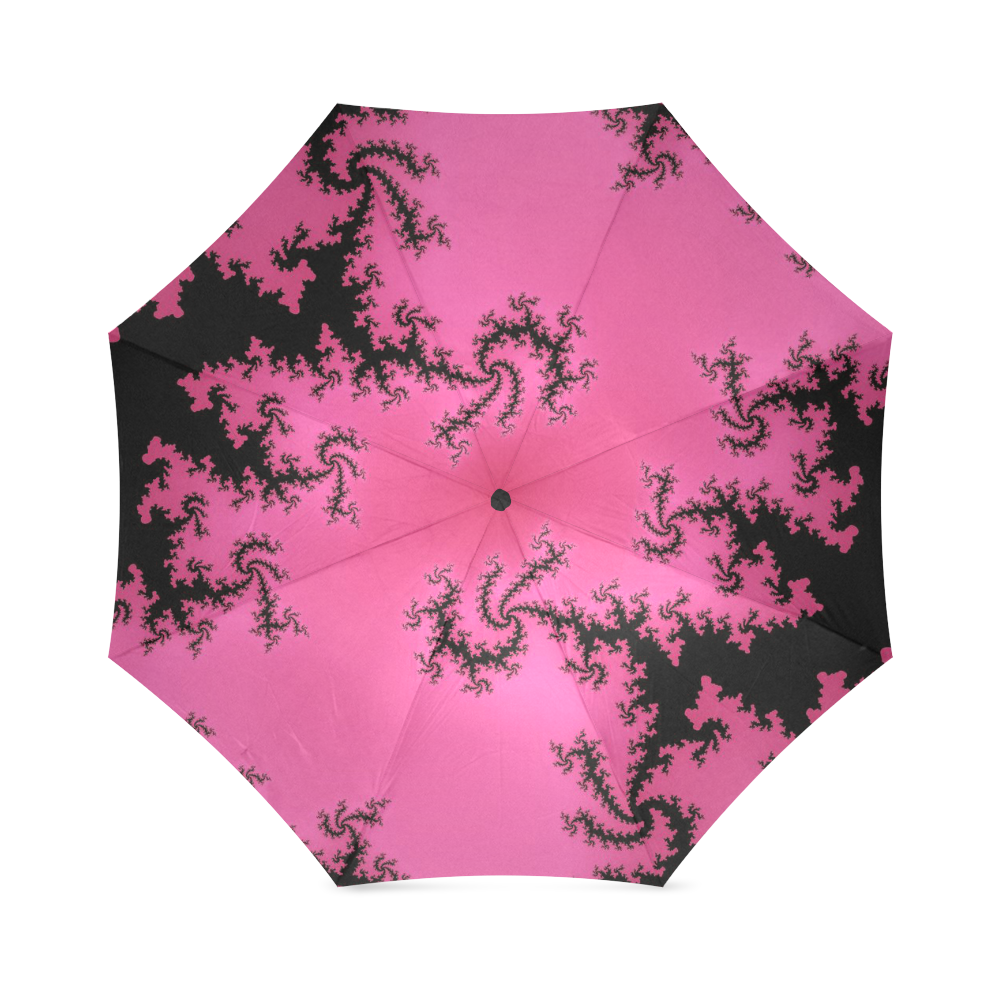pink and black fractal Foldable Umbrella (Model U01)