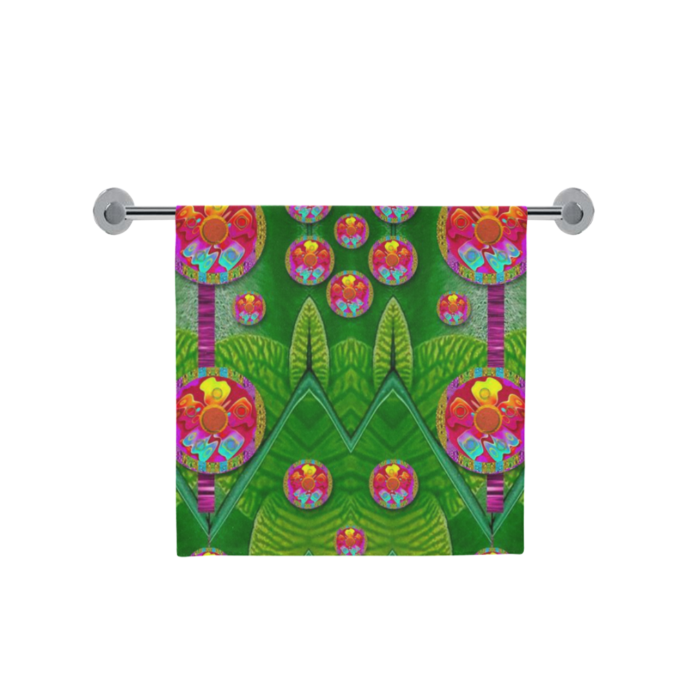 Orchid Forest Filled of big flowers and chevron Bath Towel 30"x56"