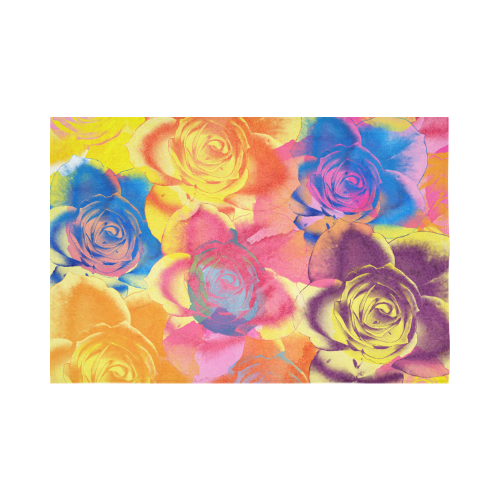 Roses Cotton Linen Wall Tapestry 90"x 60"