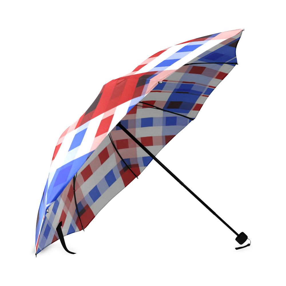 red white blue 2 Foldable Umbrella (Model U01)