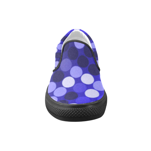 Blue Spots Women's Unusual Slip-on Canvas Shoes (Model 019)