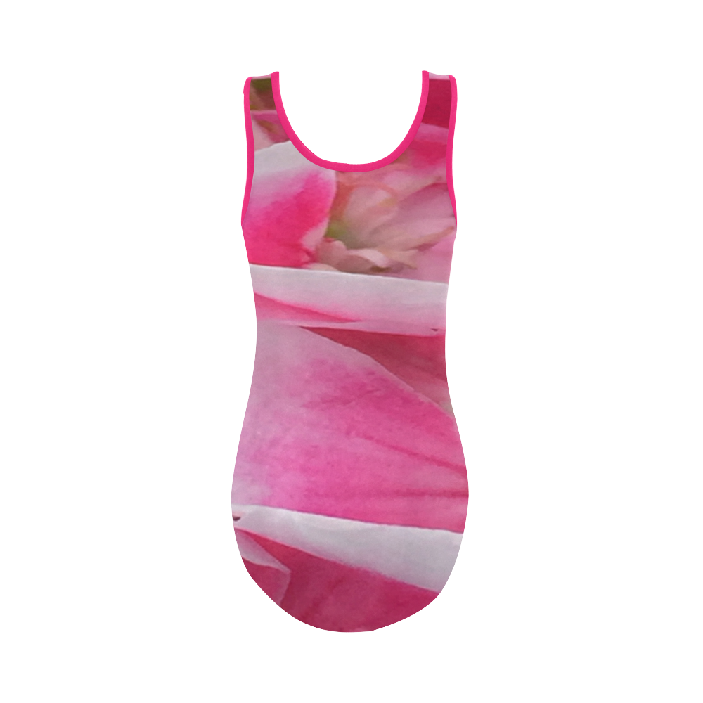 Pretty Pink Flora Vest One Piece Swimsuit Model S04 Id D323465