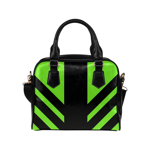 Chevron Green Shoulder Handbag (Model 1634)