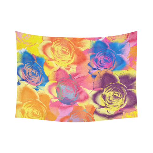 Roses Cotton Linen Wall Tapestry 80"x 60"