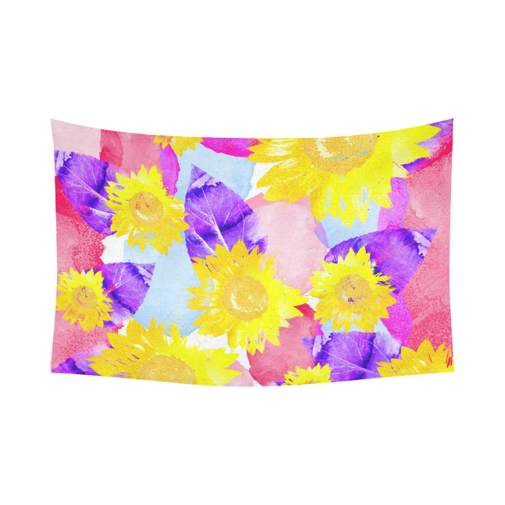 Sunflower Cotton Linen Wall Tapestry 90"x 60"