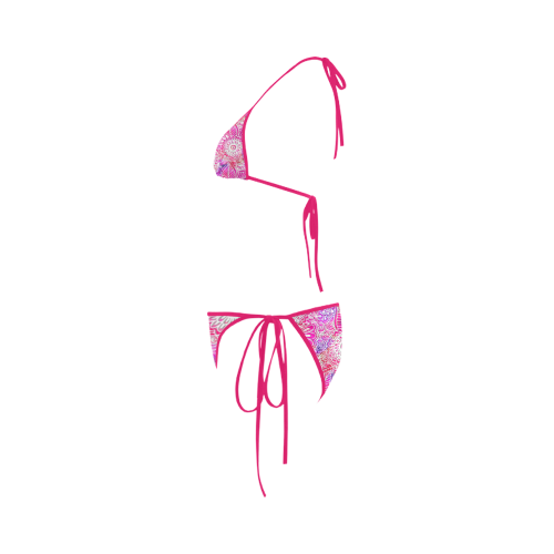 Pink Boho Flowers Custom Bikini Swimsuit