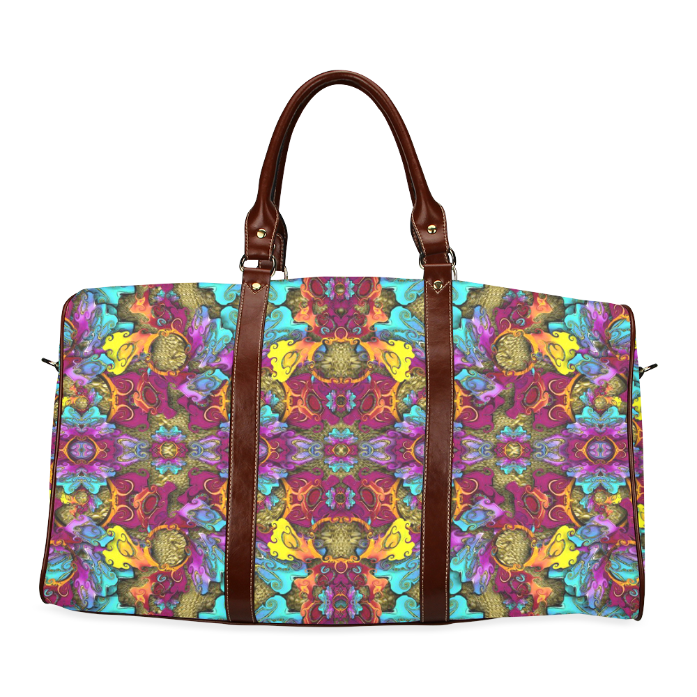 Fantasy rainbow flowers in a environment of calm Waterproof Travel Bag/Small (Model 1639)